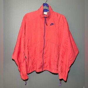 Nike Windbreaker Full Zip Youth Girls Size M Pink Purple Vintage 80s-90s